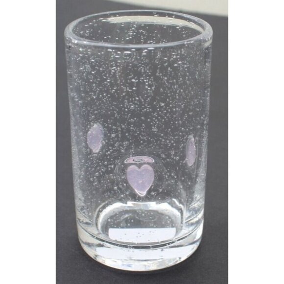Bubble Glass Girly Pink Heart Valentine Love Tall Tumbler Beverage Glass Cup - Picture 2 of 3
